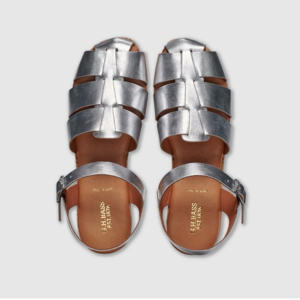 G.H. Bass & Co. Silver Platform Sandals